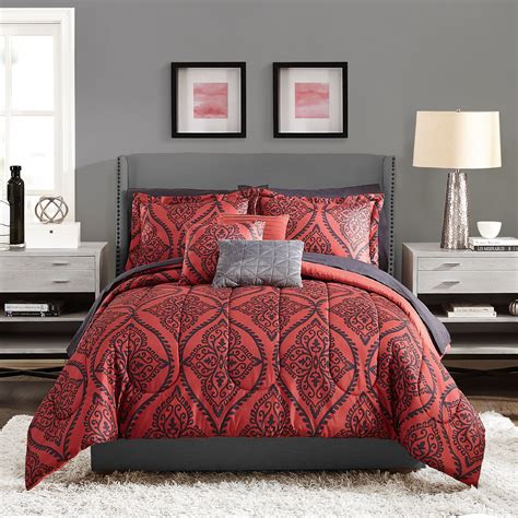 comforter red and black